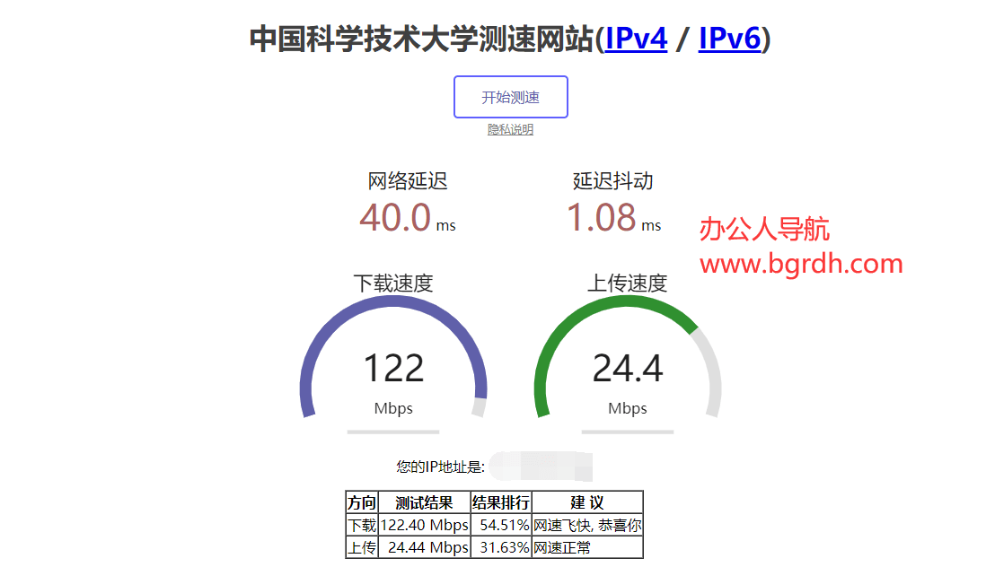中國科學技術大學測速網站插圖