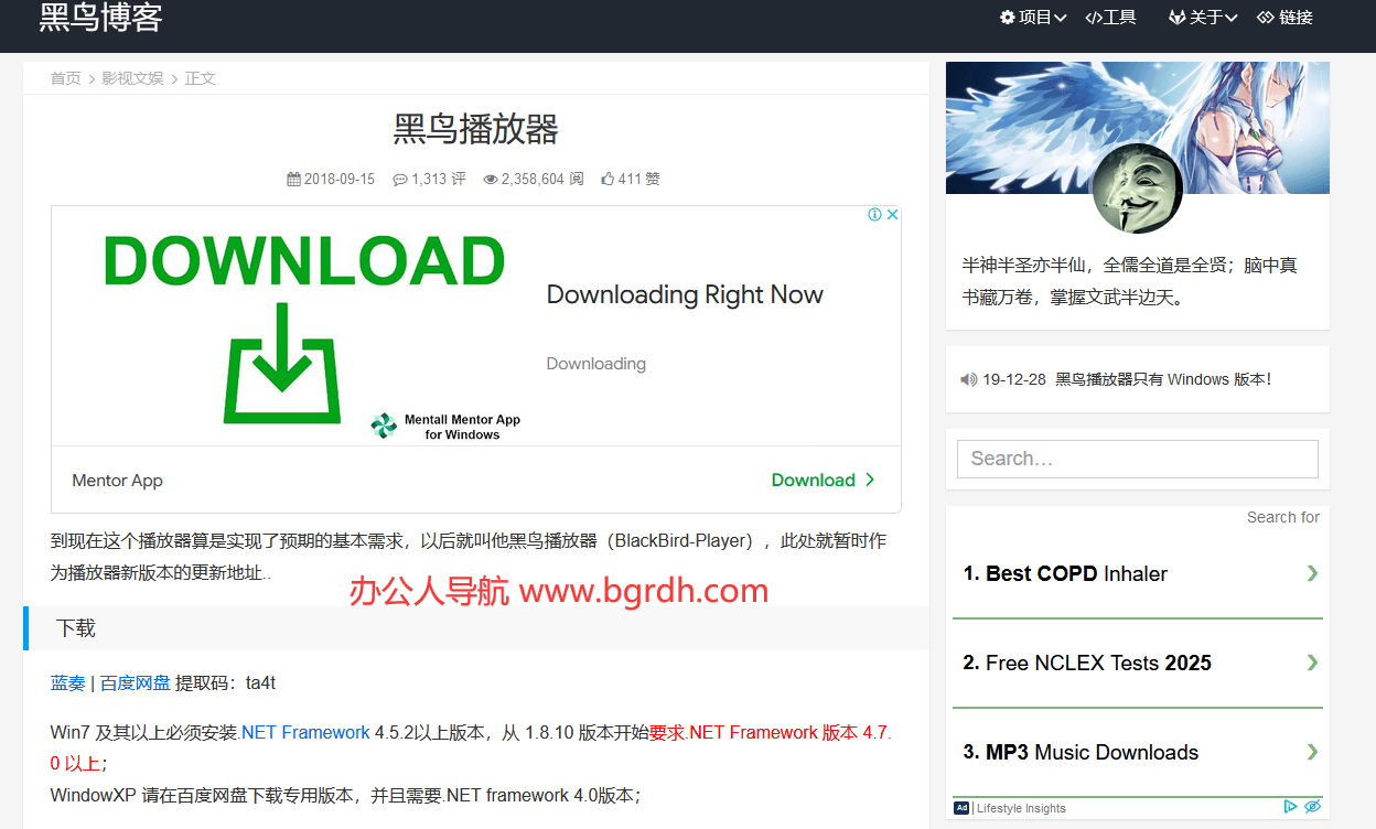 黑鳥播放器插圖